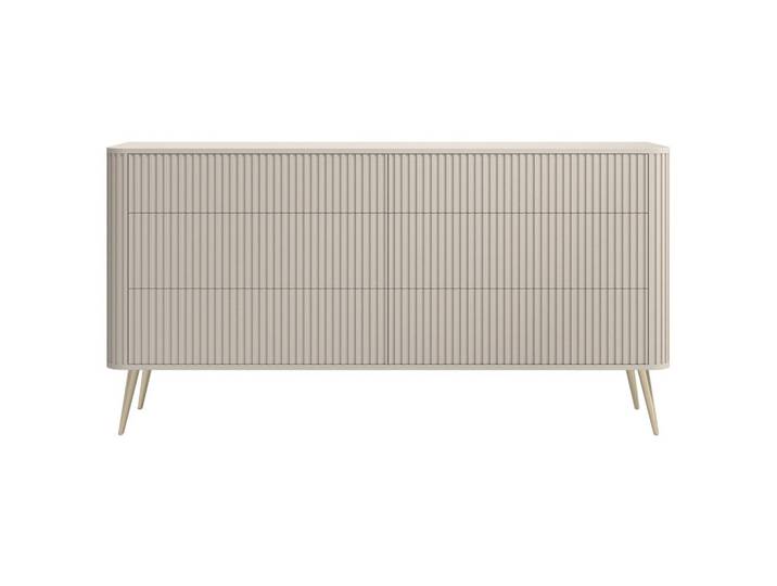KOMMODE Ovarlo Greige mit Metallbeinen 168 cm
