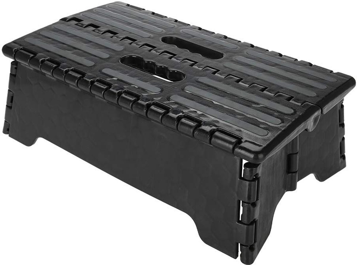 Dailygoody Opvouwbare klapkruk met antislip - Zwart - Multifunctioneel voor keuken, badkamer en kinderkamer