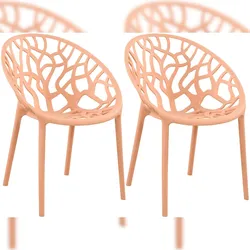 CLP 2er Set Gartenstühle Hope Kunststoff HBT: 80x59x60 cm pfirsich