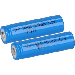 2x XCell IFR 14500 AA Solar Akku LiFePO4 3,2V 600mAh