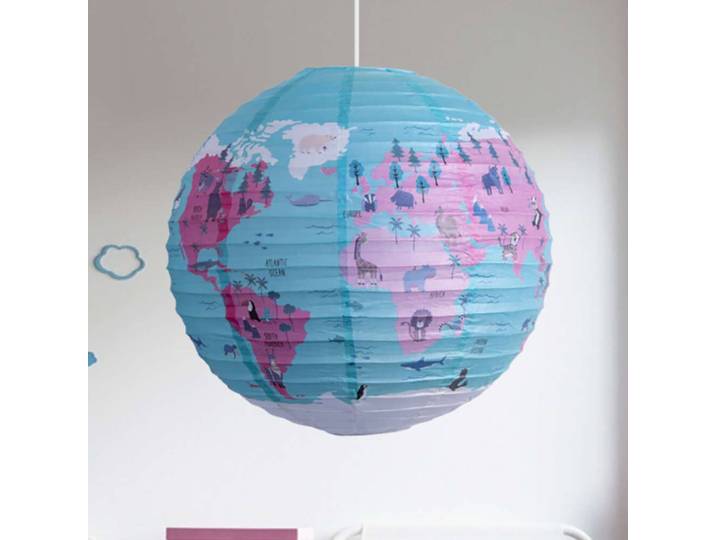 Lampenschirm Weltkugel Ø 50cm Blau
