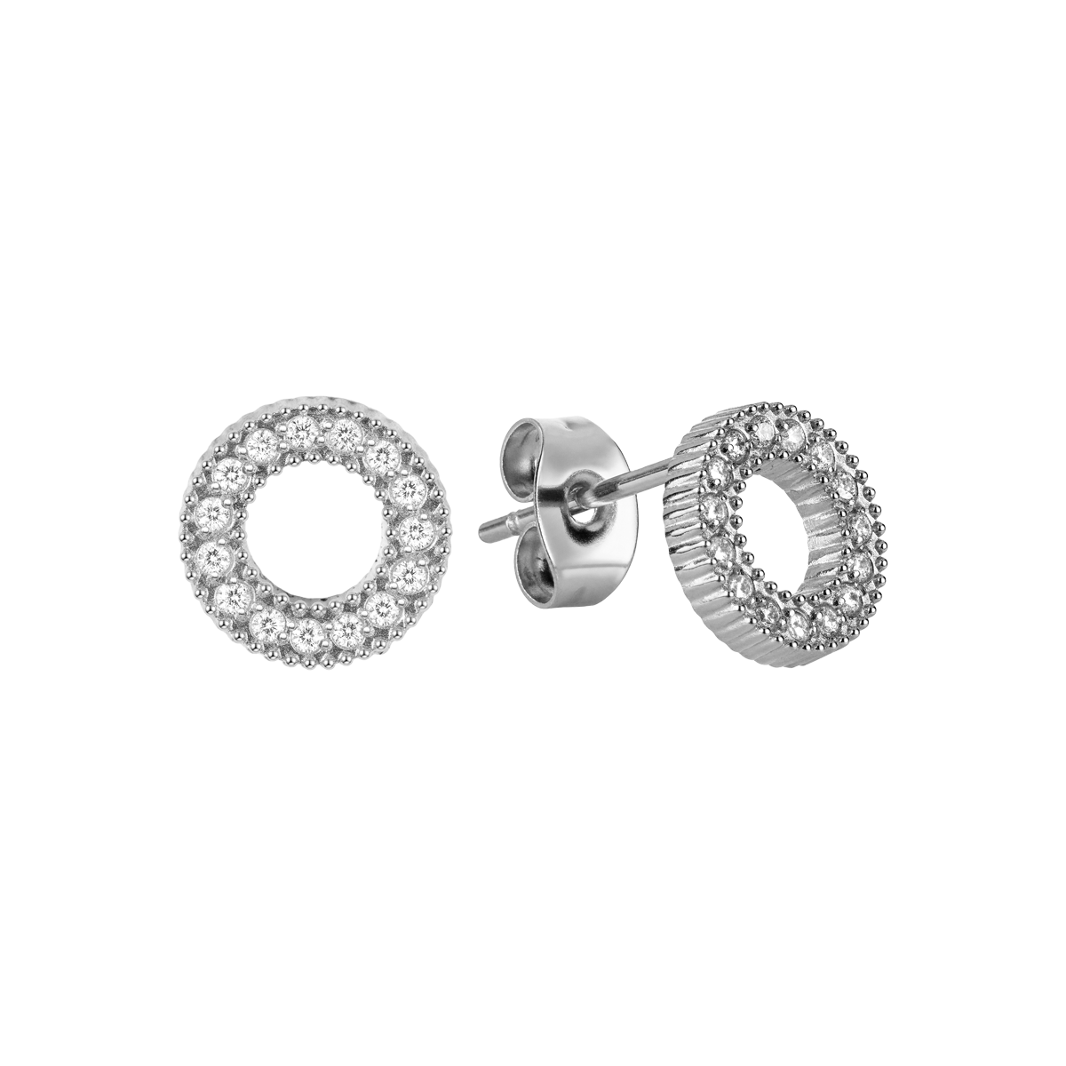 Jacques Lemans Ohrstecker Edelstahl mit Zirkonia