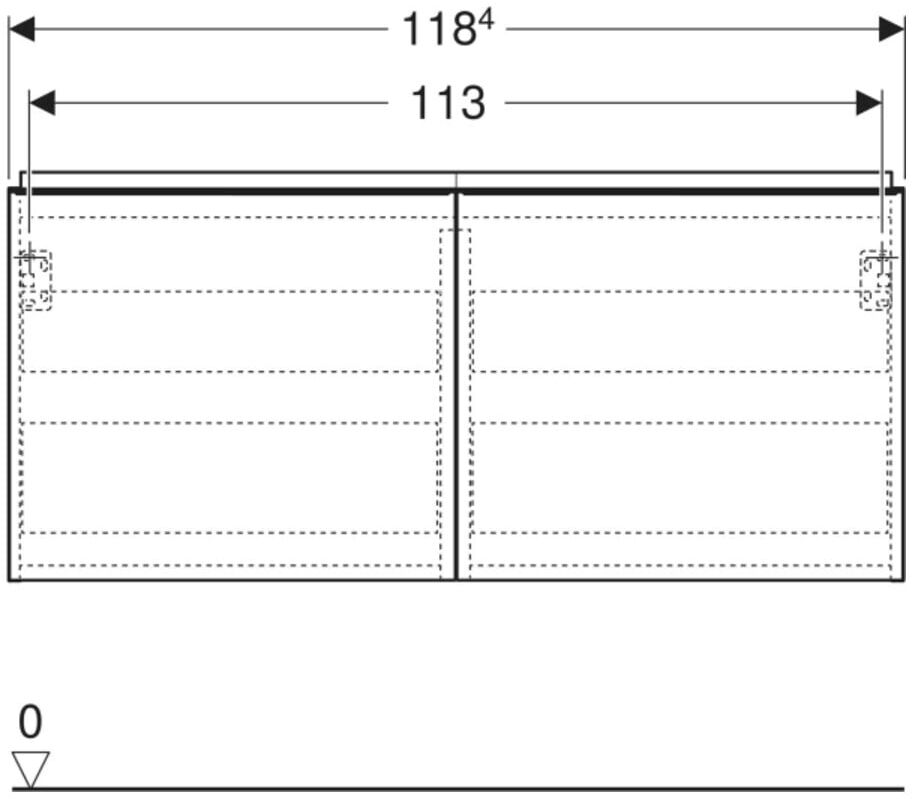 Geberit Doppelwaschtisch-Unterschrank Acanto 1 La., 1 I-Lade, B 119cm, la ma / la. ma (503007JK1)