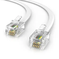 CSL Telefonkabel, Flachkabel RJ11 zu RJ 11, Router zu Telefon Fax Anrufbeantworter, weiß - 2m