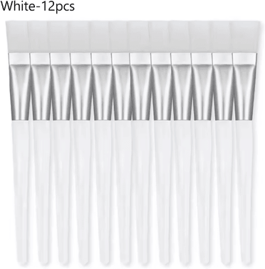 Inspire Picks 12 Piece Facial Mask Brush Set Soft Bristle Crystal Handle Face Mask Applicators 12pcs transparent