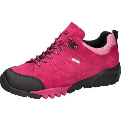 Schnürschuh WALDLÄUFER "H-Amiata", Damen, Gr. 5,5 (38,5), magenta, schwarz, rosé, Gummi, Textil, Veloursleder, kontrastfarbene Details, Schuhe Schnürschuh, Freizeitschuh, Halbschuh, Outdoorschuh mit TEX-Ausstattung, H-Weite