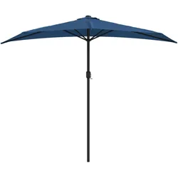 vidaXL Balkon-Sonnenschirm Alu-Mast Blau 270x144x222cm Halbrund