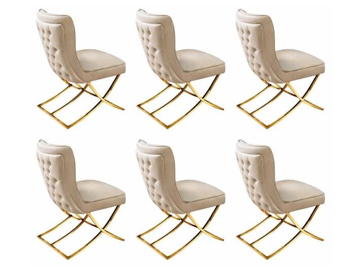 JVmoebel Esszimmerstuhl 6x Stühle modern Beige Esszimmer neu vielseitig bequem, Made in Europa