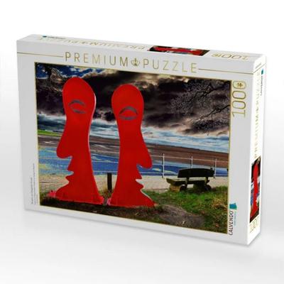 CALVENDO Puzzle Skulptur am Dangaster Strand | 1000 Teile Lege-Größe 64x48cm Foto-Puzzle für glückliche Stunden