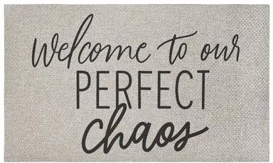 "Stupell Welcome Perfect Chaos Outdoor Door Mat, design by Doodles.Ink., 18""x30"""