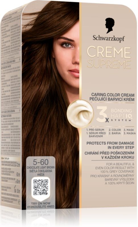 Schwarzkopf Creme Supreme coloration cheveux permanente teinte 5-60 Chocolate Light Brown 60 ml