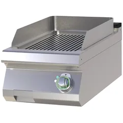 A&S polarny Gastro Elektro-Griddleplatte Tischgerät Bratplatte 400x730x300 mm gerillt