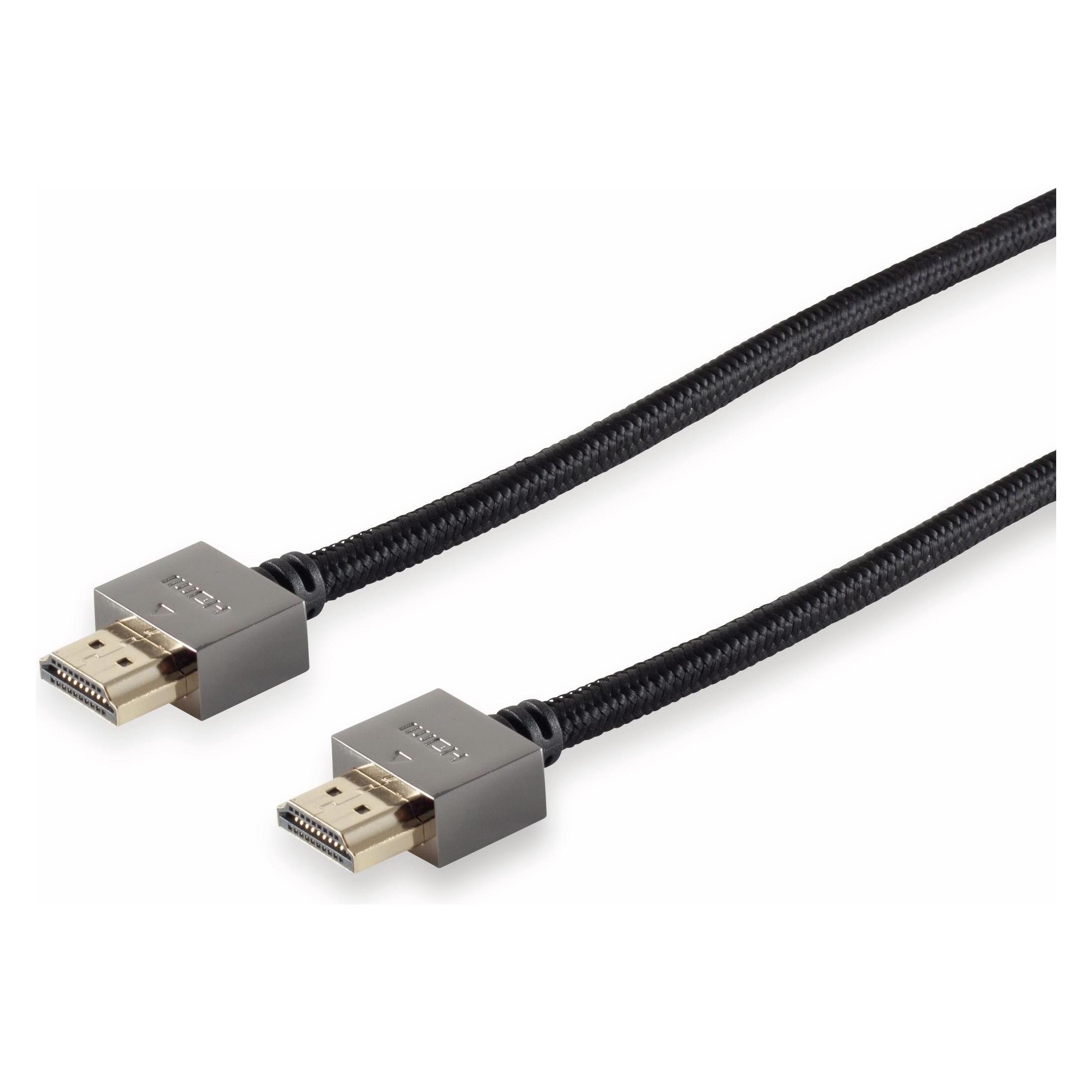 Black Cotton HDMI-Kabel, Slim, 1,0 m, schwarz (1 m) (20-15025)