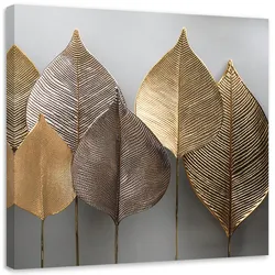 LEINWANDBILD Minimalismus Goldene Blätter Abstraktion 50x50cm