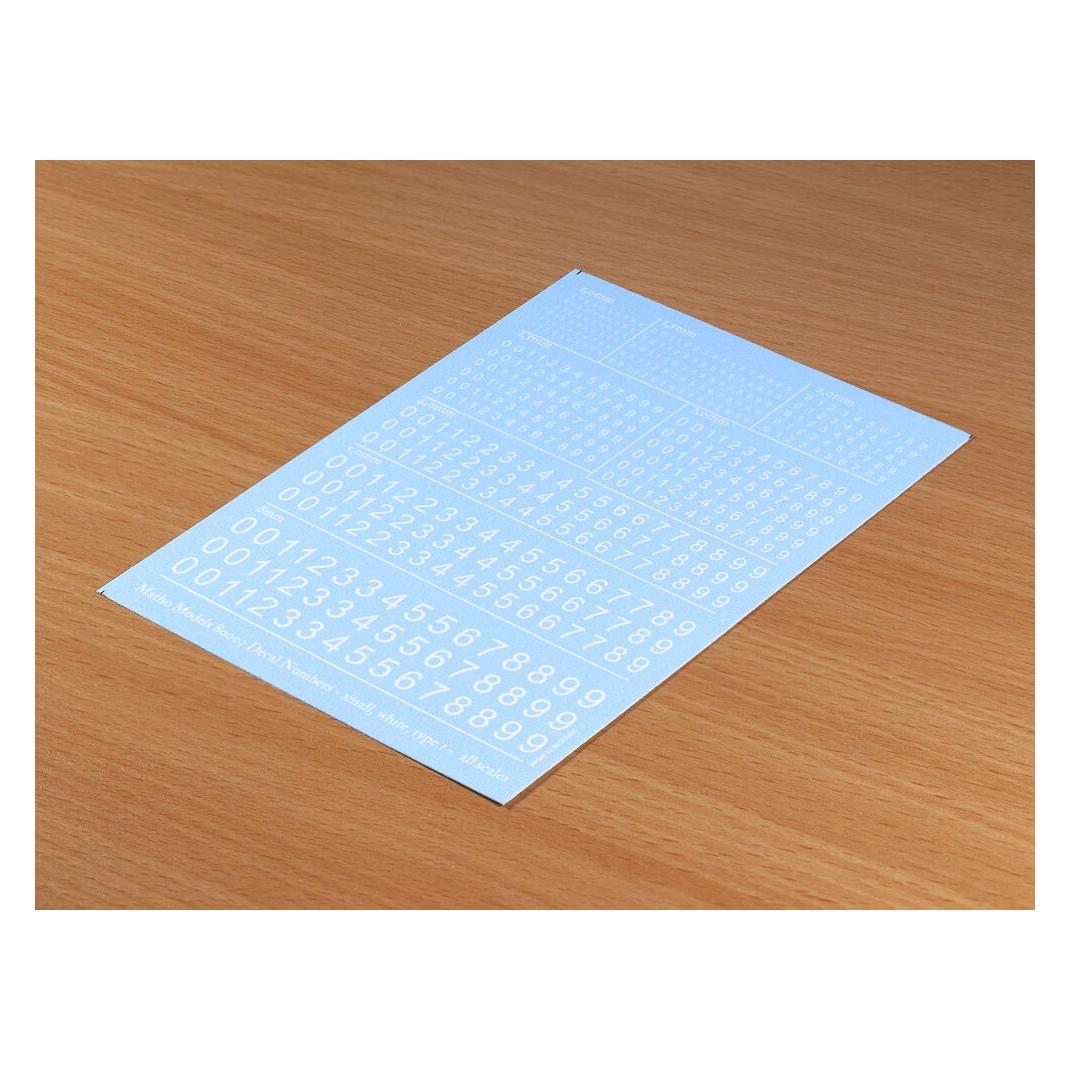 Matho Models Decal Numbers - small, white, type 1 (80003)