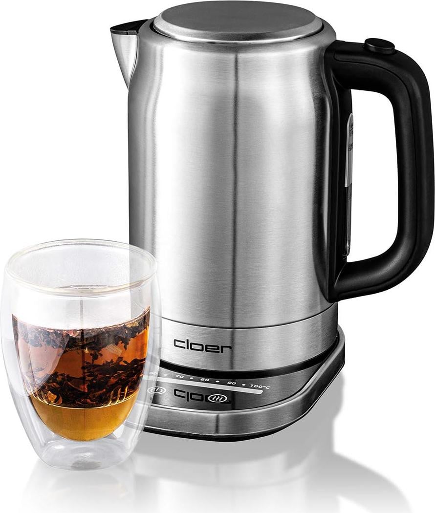 Cloer Touch waterkoker 4459, zilver/zwart
