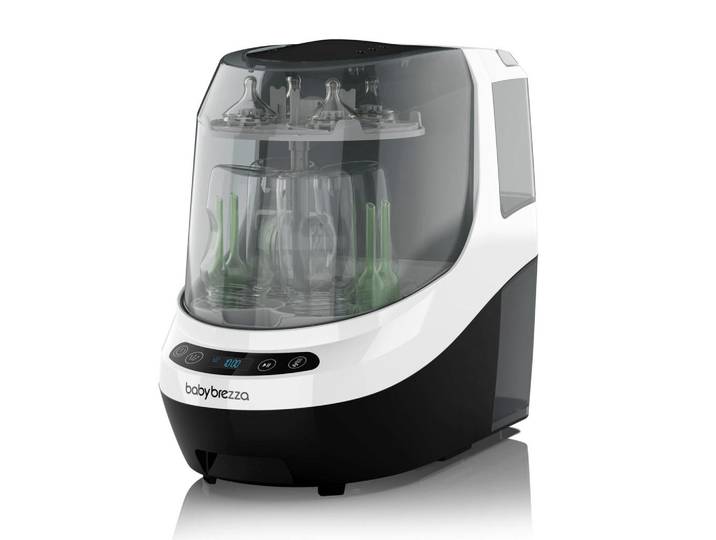Baby Brezza Dampfsterilisator, Schwarz, Weiss, Kunststoff, 24x38.7x46 cm, CE, automatische Abschaltfunktion, für breit- und schmalhalsige Flaschen geeignet, Ventilationssystem, Füttern, Babykostwärmer & Sterilisatoren