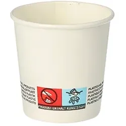 PAPSTAR 1000 Trinkbecher, Pappe 0,1 l Ø 6 cm · 6 cm weiss