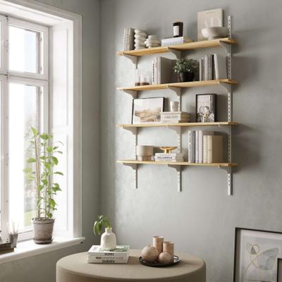 "Wallniture Turin 36"" Floating Wall Shelf with Adjustable Brackets, Rustic Shelves, Wall Mounted, Boho Decor, Wood, Tier Options"