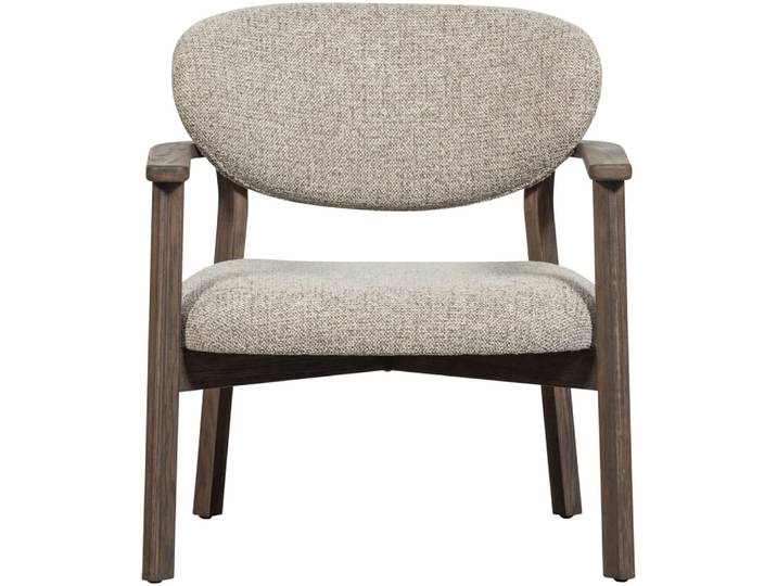 Fauteuil en chêne et tissu mélangé marron foncé