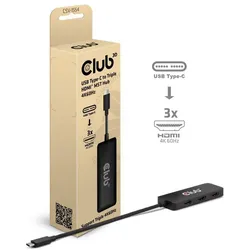 Club 3D USB Typ-C MST Hub auf Triple HDMI 4K60Hz