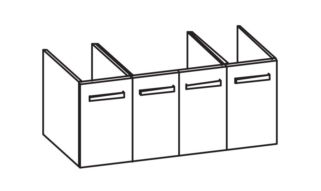 Artiqua 413 Waschtischunterschrank für Smyle Square 500253, 500225, (ehem. 120520, 120523) Sanremo E 413-WU4T-K148-7145-428