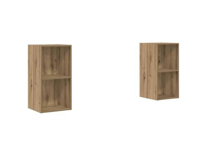LMTYOENFG TV Schrank 2er Set Wandhängend Artisan Eiche Holzwerkstoff Platzsparende Hängeboards im 2er-Set für Wohnzimmer und Schlafzimmer, mit Regalboden für Receiver und Dekoration.