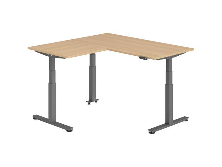 Schreibtisch Office Eiche elektrische Höhenverstellung 160 x 160 cm - Schreibtisch