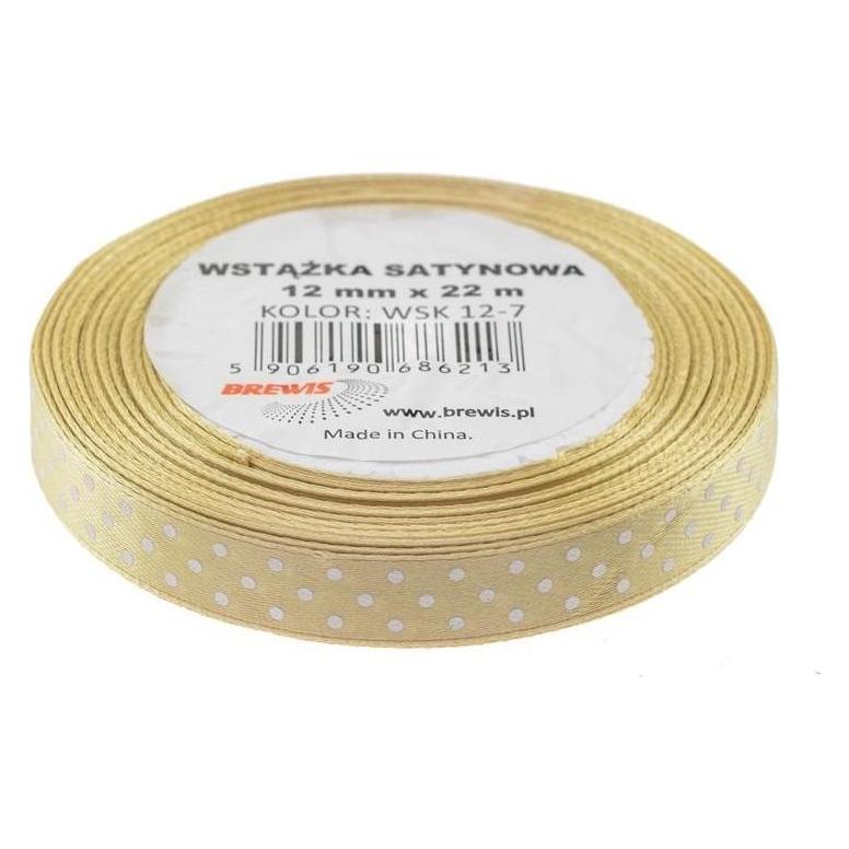 Brewis Beige gepunktetes Satinband 12mmx22m (47593298)