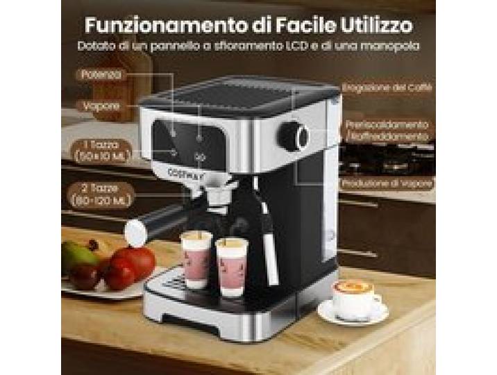 Expresso riche à la maison - Machine expresso semi-automatique 20 bars mousseur à lait vapeur écran tactile