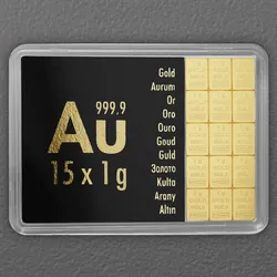 Goldtafel 15 x 1g "Au International" (Motivbox)