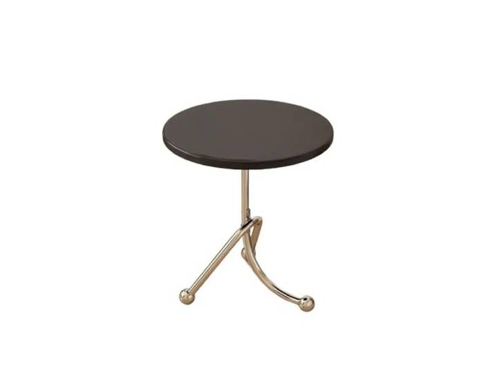 NIUHUAHUI Teetisch, Kleiner Retro-Teetisch, rund, for Sofa, Balkon, Erkerfenster, Nachttisch, Aufbewahrungsregal(Black,S)