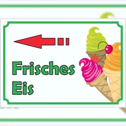 HB-Druck Frisches Eis Aufkleber mit Pfeil links A0 (841x1189mm)