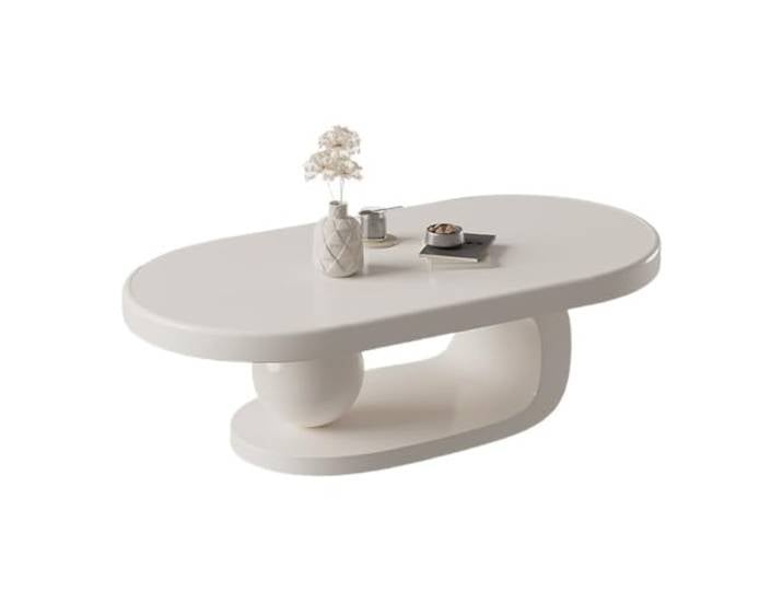 9bbhfJw4R Couchtisch im Landhausstil Moderner minimalistischer ovaler Couchtisch aus Massivholz, luxuriöse Wohnzimmermöbel, platzsparendes Design for kleine Häuser(100cm)