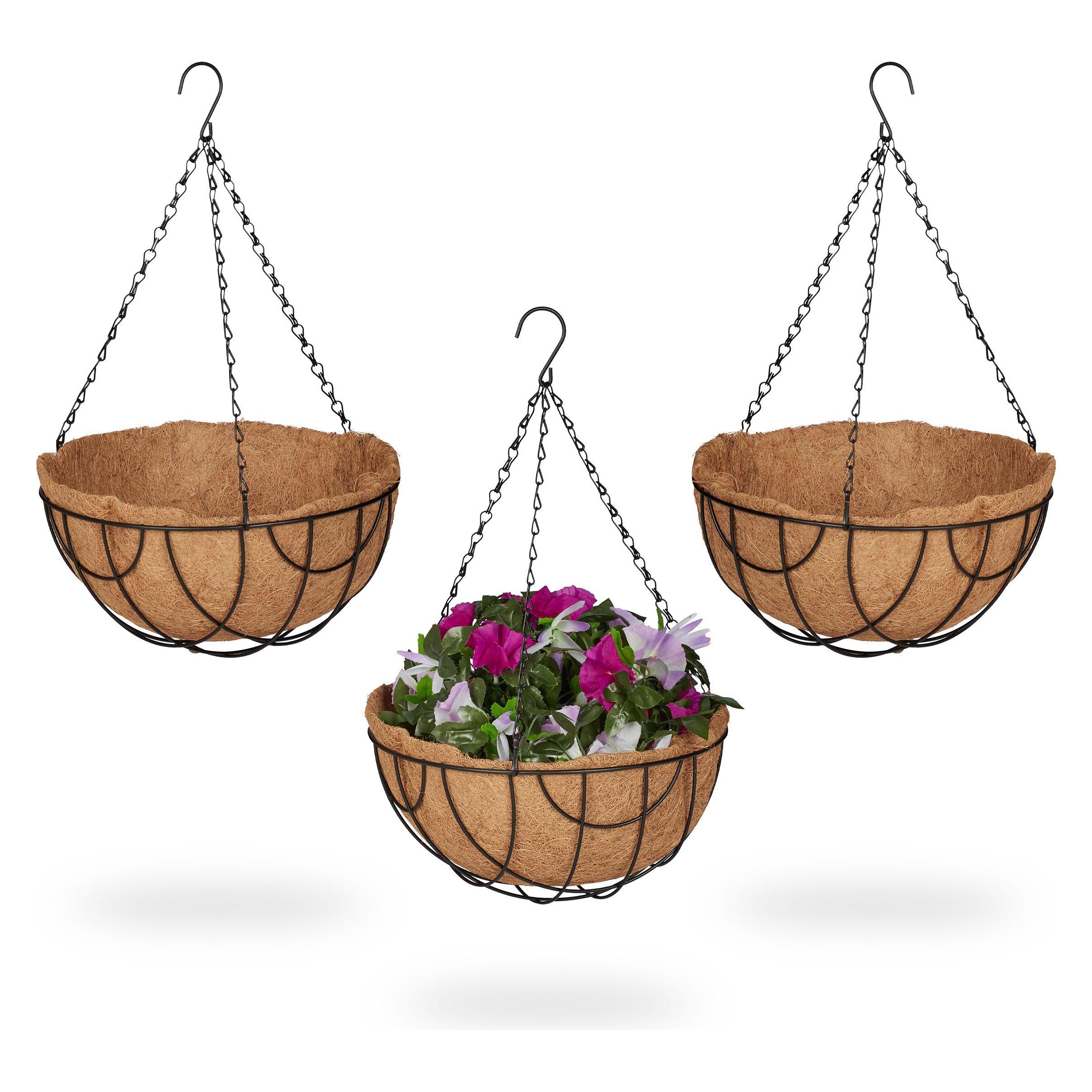 Relaxdays 3x Blumenampel (31 x 31 x 50 cm) (4052025416928)