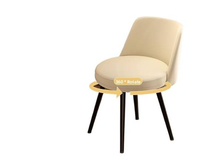 OUTIFUOTPP Drehbarer Ankleidehocker, Heimgebrauch, Rückenlehnenstuhl, Schlafzimmer-Make-up- und Nagelstuhl, beweglicher, minimalistischer Esszimmerstuhl(Rotating-A)