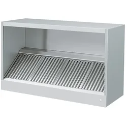 Ristoattrezzature 200x90x45h cm kubische Wandhaube aus Edelstahl mit Motor, Regler und VS-Leuchten