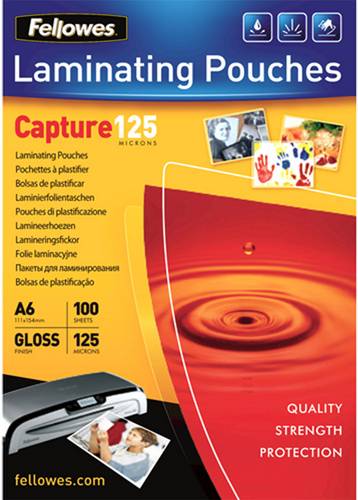 Fellowes Laminierfolie DIN A6 125 micron glänzend 100St.