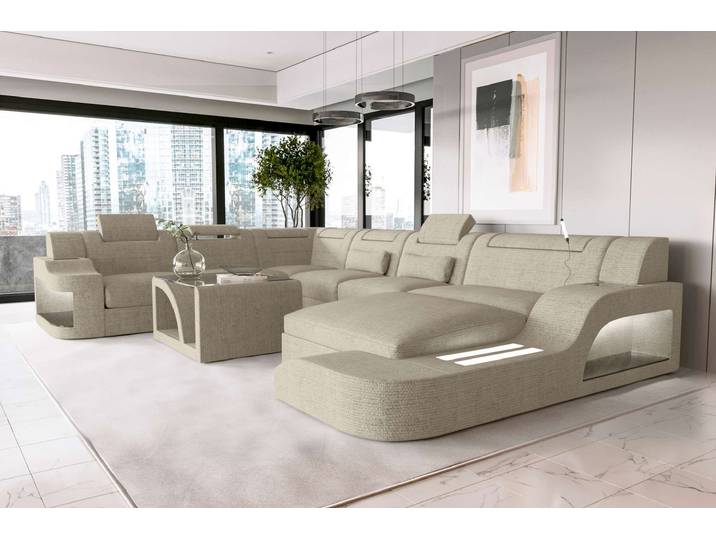 XXL Wohnlandschaft Palermo Stoffsofa