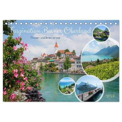 Faszination Berner Oberland - Thuner- und Brienzersee (Tischkalender 2027 DIN A5 quer), CALVENDO Monatskalender