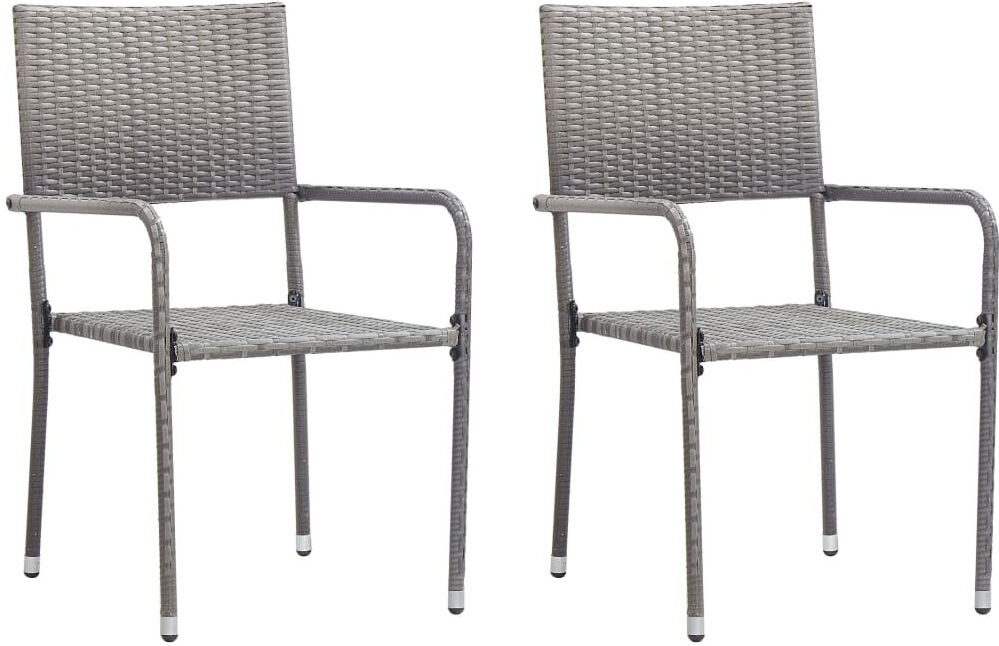 ClassicLiving Aajaylah Stackable Outdoor Patio Dining Armchair Grey 87cm H X 51cm W X 60cm D
