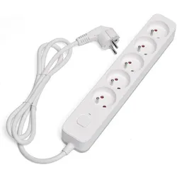 Savio, Steckdosenleiste, Stromzuführung 5 Steckdosen 3 m weiss (SAVLZ-09) (5x, CEE 7/5, 3 m)