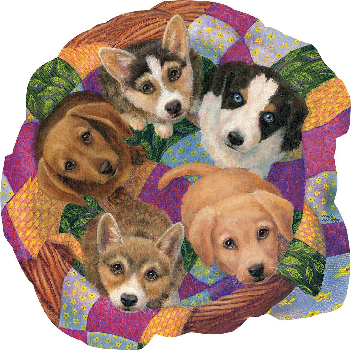 SunsOut Puzzel Een nestje puppy's - 750 stukjes