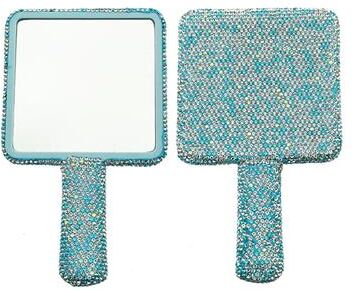 Fusion Finds Diamond Heart Handheld Makeup Mirror With Rhinestone Handle Portable Vanity Beauty Mirror c