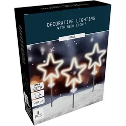 Mojawo 3er Leuchtstern Set LED Weihnachtsbeleuchtung Stern IP44