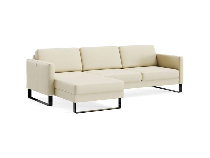 Ecksofa Devin Leder elfenbein B 247 T 157 cm - Möbel Konfigurator: Traummöbel individuell zusammenstellen