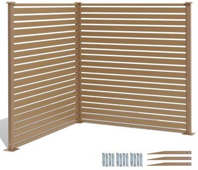 Crestlive Products Outdoor Privacy Screen Fence with Aluminum Post, Air Conditioner Fence Panels, Trash Can Screens Fence Kit