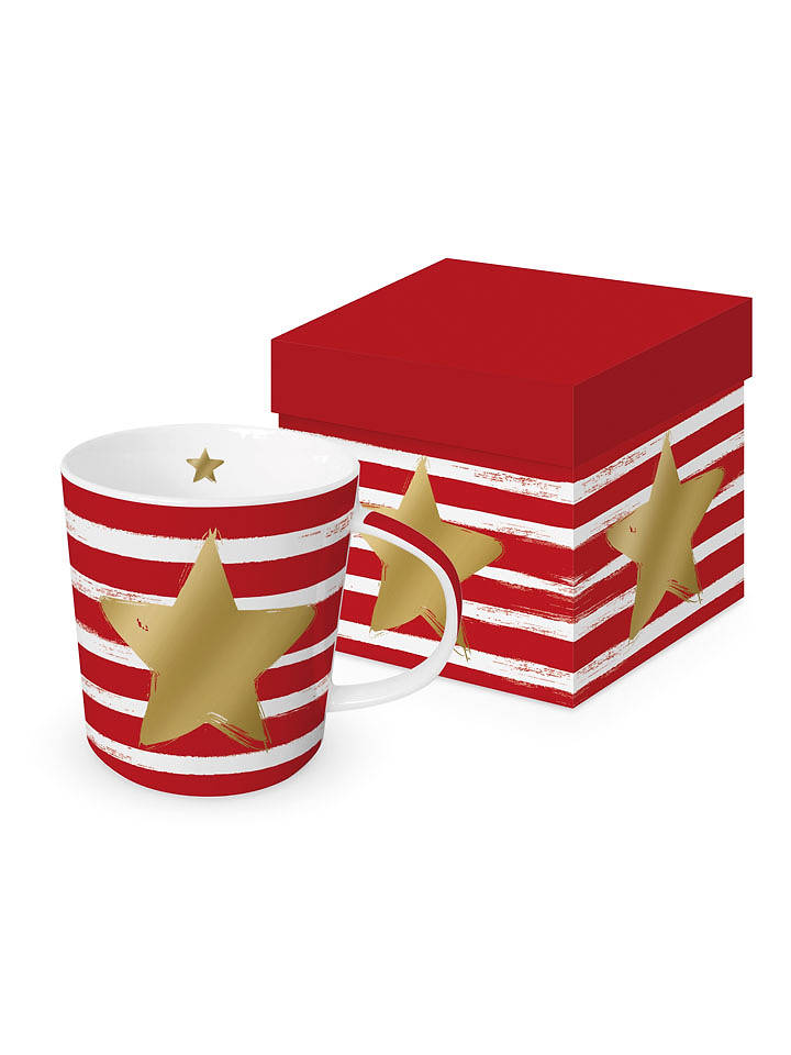 ppd Jumbotasse ''Star & Stripes'' in Rot/ Weiß/ Gold - 400 ml - onesize