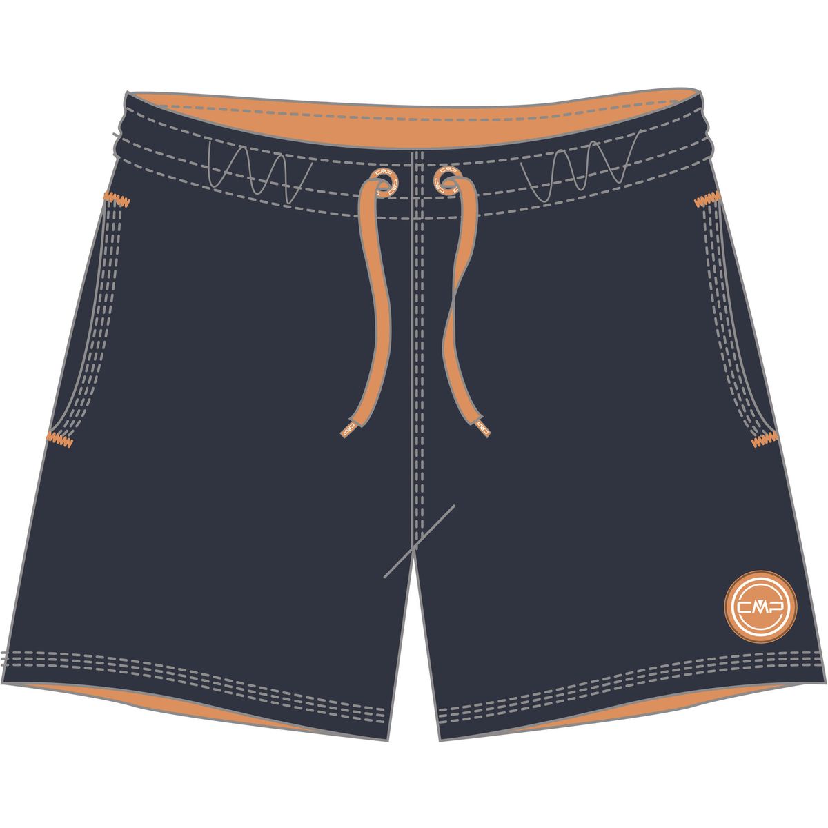 CMP KID Shorts antracite-flash orange (36UG) 116 3R50024-36UG-116
