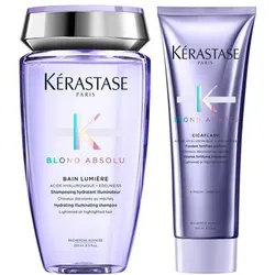 500ml Kérastase Blond Absolu Lumière Pflegeset für blondiertes und blondes Haar (Shampoo 250ml + Conditioner 250ml)